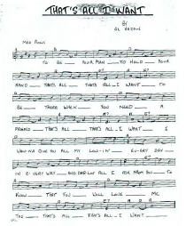 That's All I Want - Leadsheet